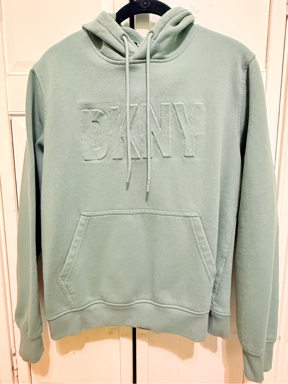 DKNY Sage Green Embossed Logo Hoodie